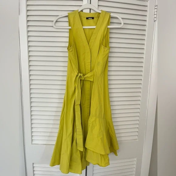 Natori Cotton Poplin Green Sleeveless Dress - Picture 3 of 5